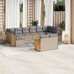vidaXL Salon de jardin avec coussins 12 Pièces beige résine tressée