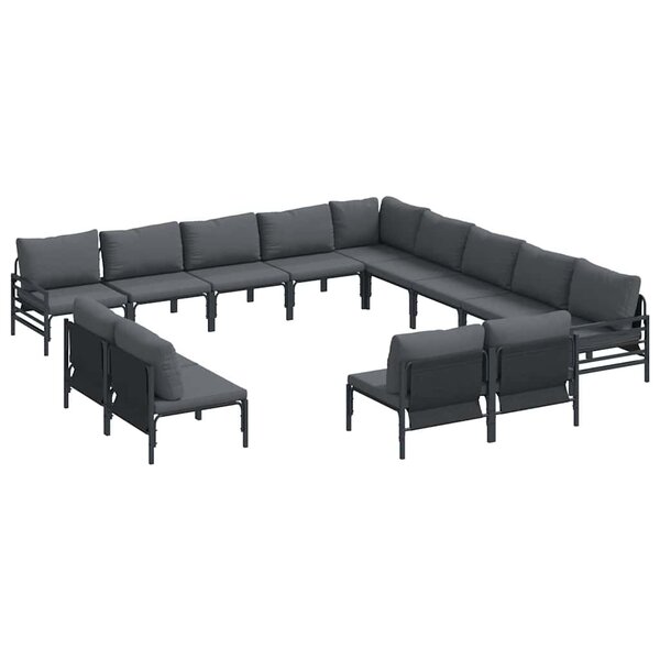 vidaXL Ensemble de canapé de jardin 13 Pièces Anthracite Acier