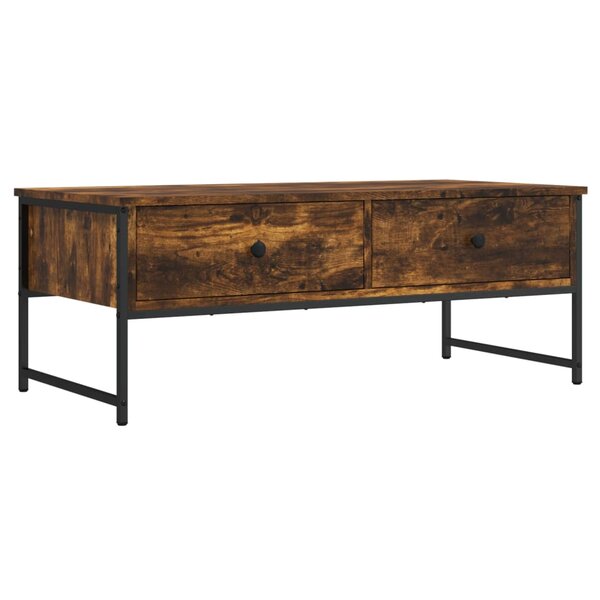 vidaXL Table basse chêne fumé 101x49x39 5 cm bois d'ingénierie