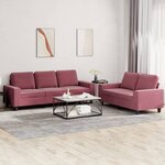 vidaXL Ensemble de canapés 2 Pièces rouge bordeaux tissu