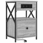 vidaXL Cabinet de chevet avec tiroir 2 Pièces Gris Sonoma 40 x 31 x 60 cm