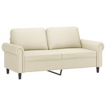 vidaXL Canapé à 2 places Crème 140 cm Similicuir