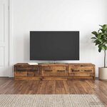 vidaXL Meuble TV 147 x 34 5 x 27 cm Bois ancien Bois d'ingénierie