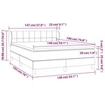 vidaXL Sommier à lattes de lit et matelas Gris foncé 140x190cm Velours