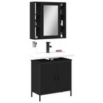 vidaXL Ensemble de meubles salle de bain 2 Pièces noir bois d'ingénierie