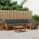 vidaXL Ensemble de canapés d'extérieur 6 pc Naturel et Anthracite