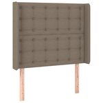 vidaXL Sommier à lattes de lit matelas et LED Taupe 100x200 cm Tissu