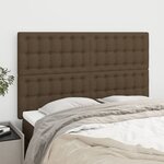vidaXL Tête de lit Marron foncé 144 x 5 x 118/128 cm Tissu