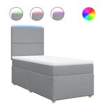 vidaXL Sommier à lattes de lit avec matelas gris clair 80x200 cm tissu
