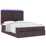 VidaXL Cadre de lit ottoman avec matelas marron foncé 140x190 cm tissu