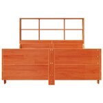 vidaXL Lit bibliothèque sans matelas cire marron 135x190cm bois massif