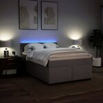 vidaXL Sommier à lattes de lit avec matelas Taupe 160x200 cm Tissu