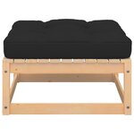 vidaXL Repose-pieds de jardin avec coussins lot de 2 Pin massif