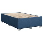 vidaXL Sommier à lattes de lit avec matelas bleu 120x190 cm tissu
