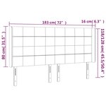 vidaXL Tête de lit à LED Noir 183x16x118/128 cm Tissu