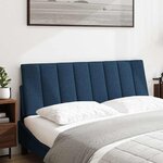 vidaXL Coussin de tête de lit Hanko bleu 140 cm tissu