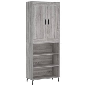 vidaXL Buffet haut Sonoma gris 69 5x34x180 cm Bois d'ingénierie