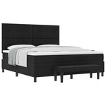 vidaXL Lit à ressorts avec matelas et banc Noir 180x200 cm Tissu