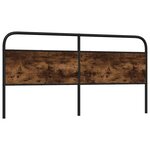 vidaXL Tête de lit chêne fumé 190 cm acier et bois d'ingénierie