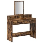 vidaXL Table de Toilette avec tiroir Chêne fumé 100 x 41 x 140 cm