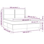 vidaXL Sommier à lattes de lit avec matelas Noir 160x200 cm Tissu