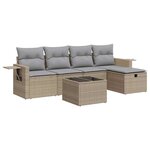 vidaXL Salon de jardin avec coussins 6 Pièces beige résine tressée
