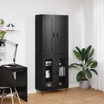 vidaXL Haut Armoire Chêne noir 69 5 x 34 x 180 cm Bois d'ingénierie