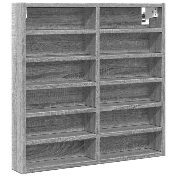 vidaXL Armoire à vitrine sonoma gris 60x8 5x58 cm bois d'ingénierie