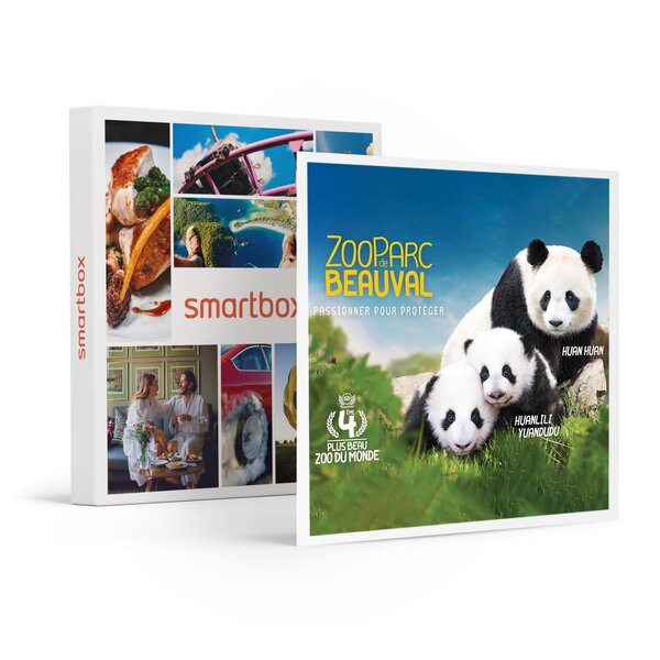 SMARTBOX - Coffret Cadeau Billets pour le ZooParc de Beauval 2026 : 2 entrées adulte et 1 entrée enfant pour 1 journée - Multi-thèmes