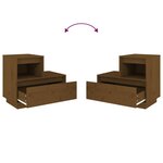 vidaXL Tables de chevet 2Pièces Marron miel 60x34x51cm Bois de pin massif