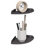 vidaXL Étagère Flottante d'Angle 2 pc Noir 15 x 15 x 2 cm