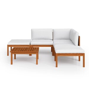 Salon de jardin meuble d'extérieur ensemble de mobilier 6 pièces avec coussins crème bois d'acacia solide 02_0016748