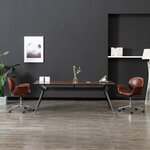 vidaXL Chaise pivotante à manger Marron Similicuir