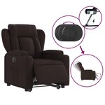 vidaXL Fauteuil inclinable électrique marron foncé tissu