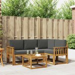vidaXL Ensemble de canapés d'extérieur 5 pc Naturel et Anthracite