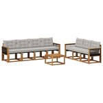 vidaXL Ensemble de canapés d'extérieur 8 pc Naturel et gris clair