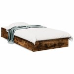 vidaXL Cadre de lit avec tiroirs sans matelas chêne fumé 100x200 cm