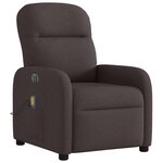 vidaXL Fauteuil de massage inclinable électrique Marron foncé Tissu