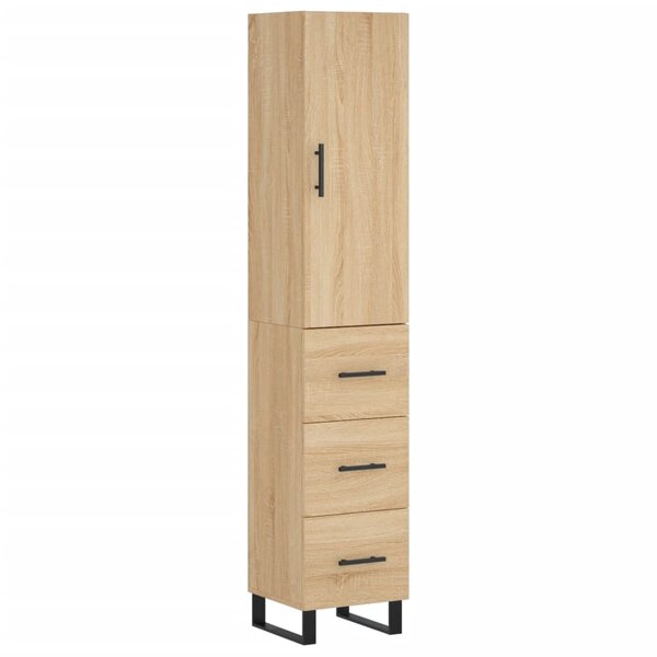 vidaXL Buffet haut Chêne sonoma 34 5x34x180 cm Bois d'ingénierie