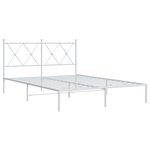 vidaXL Cadre de lit métal avec tête de lit blanc 140x200 cm