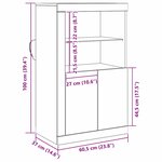 Buffet vidaXL avec lumières LED Chêne artisan 60 5x37x100 cm