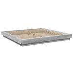 vidaXL Cadre de lit et lumières LED sans matelas sonoma gris 200x200cm