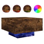 vidaXL Table basse avec lumières LED chêne fumé 55x55x31 cm