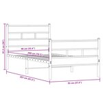 vidaXL Cadre de lit en métal sans matelas chêne fumé 90x200 cm