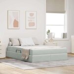 vidaXL Lit avec rangement et matelas Gris clair 140 x 190 cm Velours