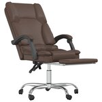vidaXL Fauteuil de massage inclinable de bureau Marron Similicuir