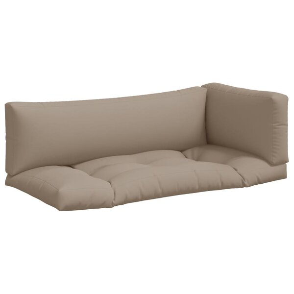 vidaXL Coussins de palette lot de 3 taupe tissu