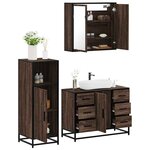 vidaXL Ensemble de meubles de salle de bain 3 Pièces Chêne marron