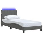 vidaXL Cadre de lit sans matelas gris foncé 90x190 cm tissu