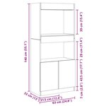 vidaXL Buffet haut chêne sonoma 63x33x140 cm bois d'ingénierie